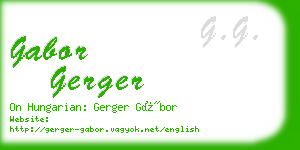 gabor gerger business card